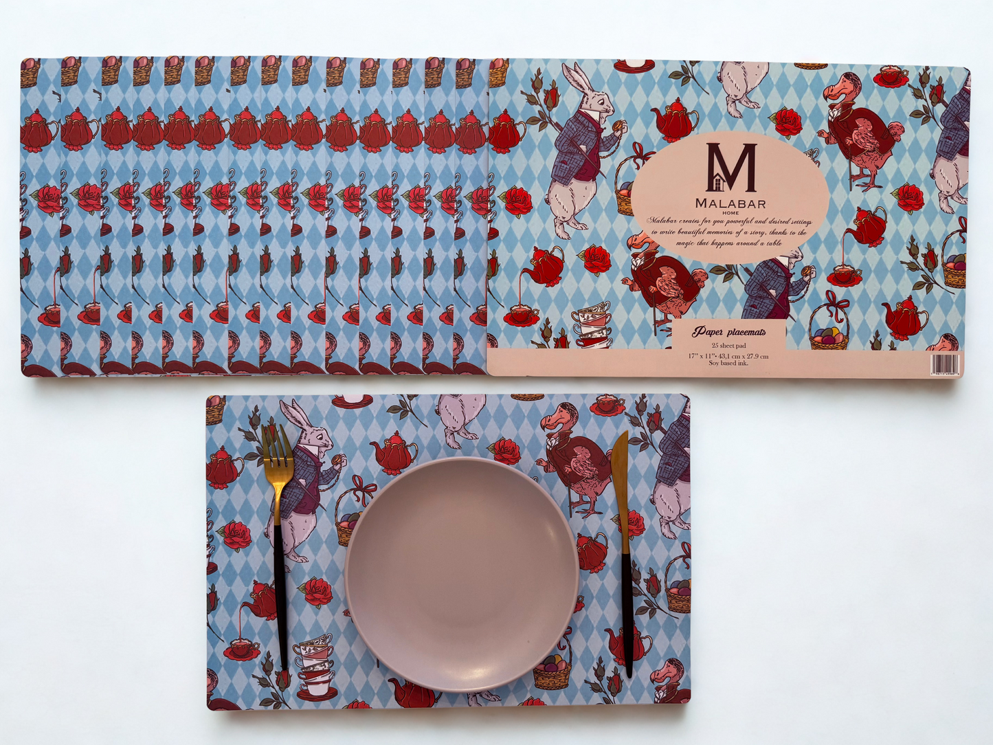 BUNNY BREW PAPER PLACEMAT 25 SHEET PAD 17"X11"