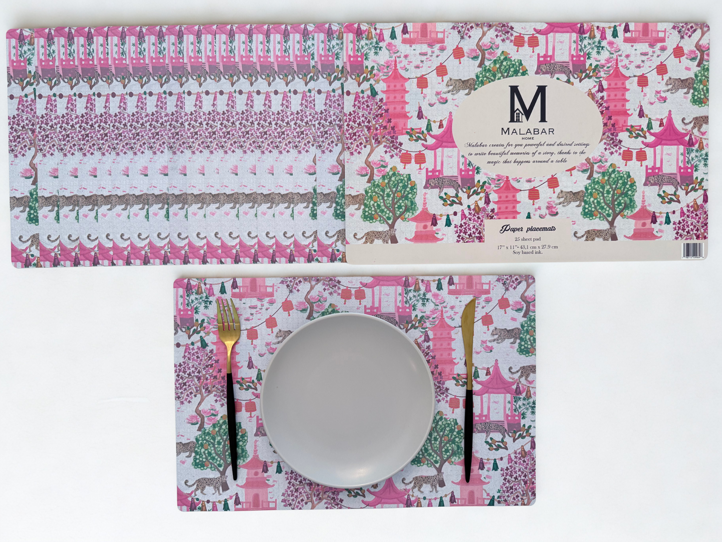 TAKARA (Abundance) PAPER PLACEMAT 25 SHEET PAD 17"X11"