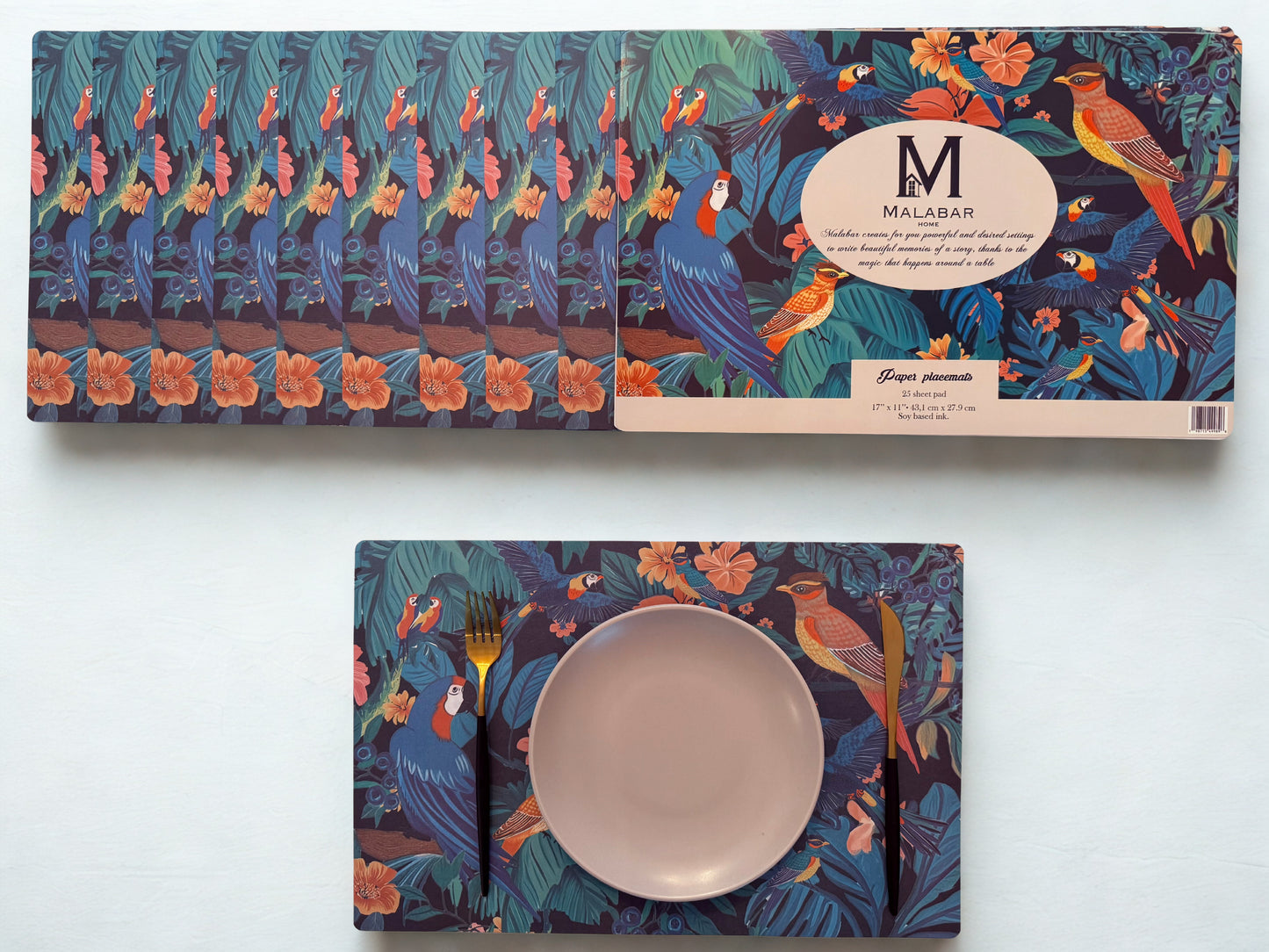 AMAZONIA PAPER PLACEMAT 25 SHEET PAD 17"X11"
