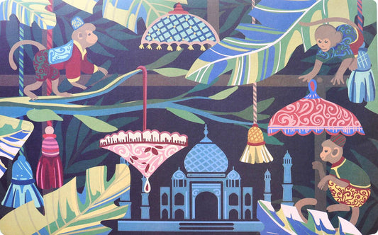 MONKEY MASSALA PAPER PLACEMAT 25 SHEET PAD 17"X11"