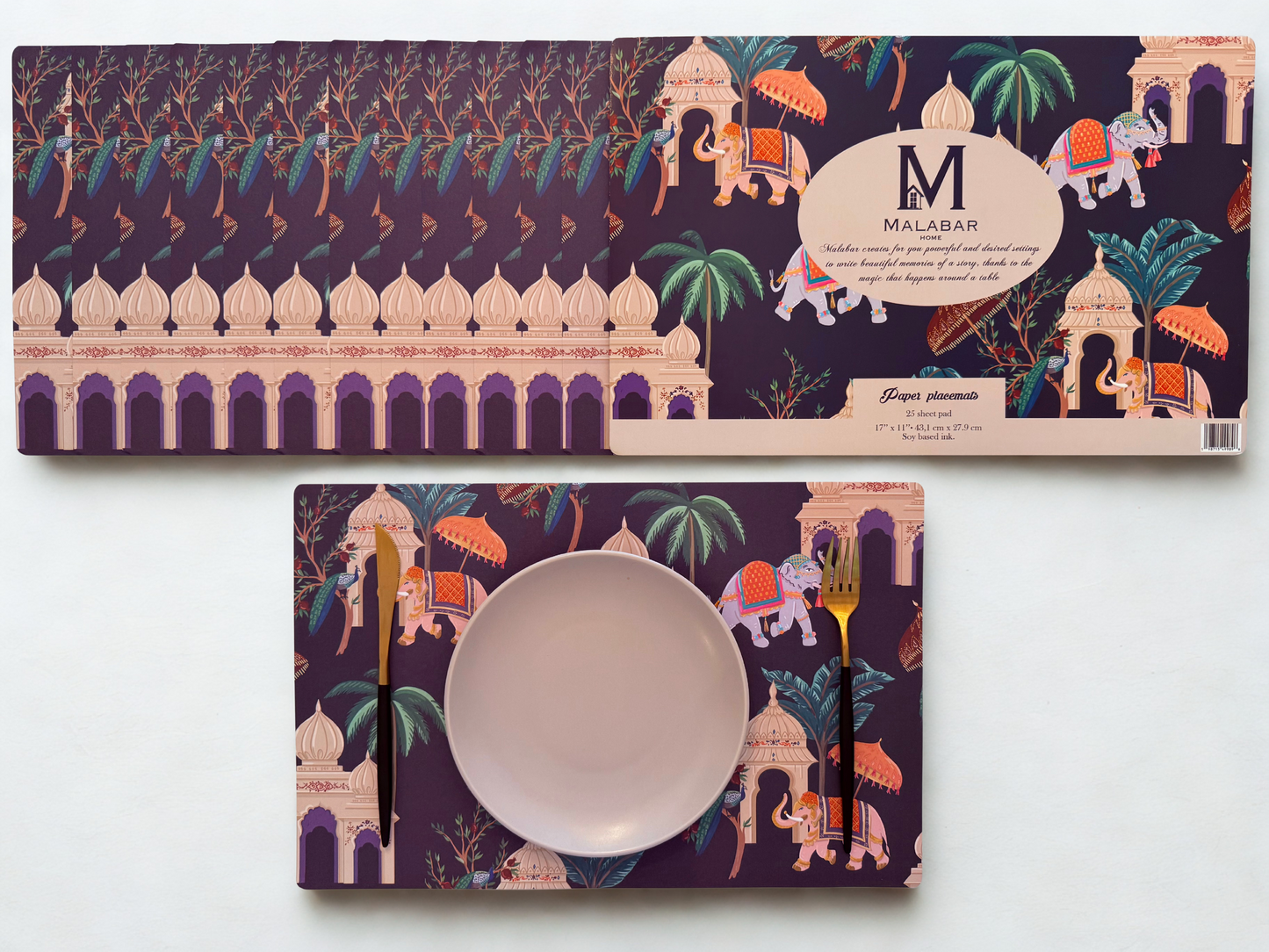 TEMPLE DREAMS PAPER PLACEMAT 25 SHEET PAD 17"X11"